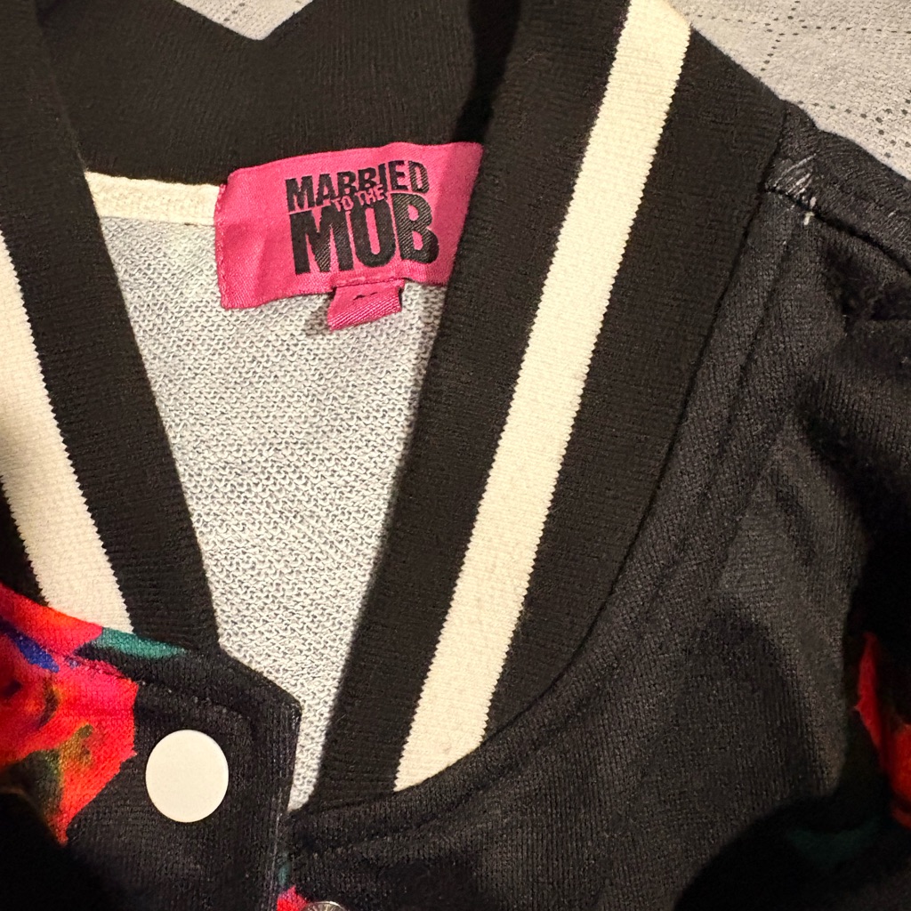 Married To The Mob Black And White Varsity Jacket Married To The Mob Black And White Varsity Jacket
